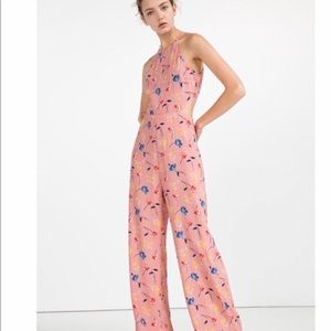Beautiful Zara pink floral jumpsuit